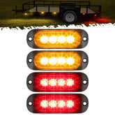 Partsam 3.4-inch red LED marker light, front view, high trailer visibility for night driving