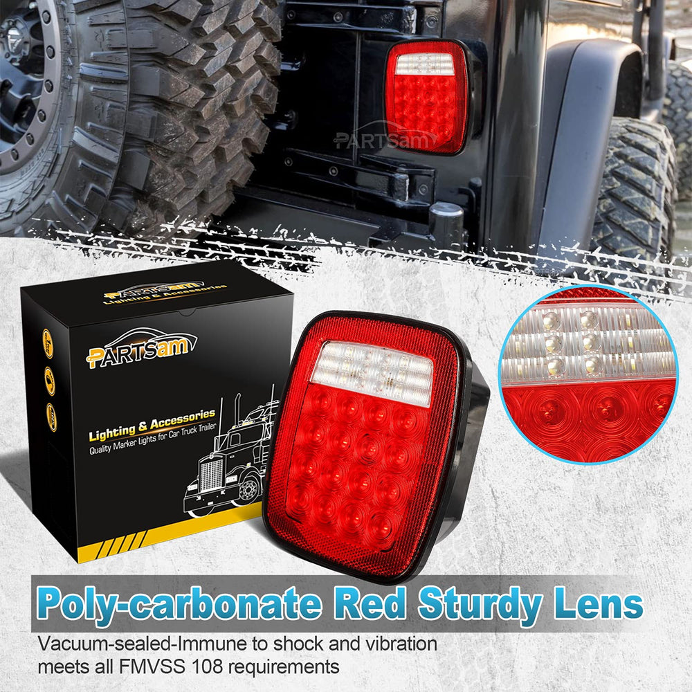 Partsam tail light with stud mount design for simple bolt-on installation.