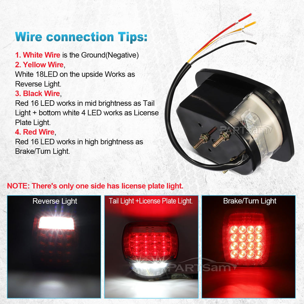 Partsam tail light installed on a trailer demonstrating universal compatibility.