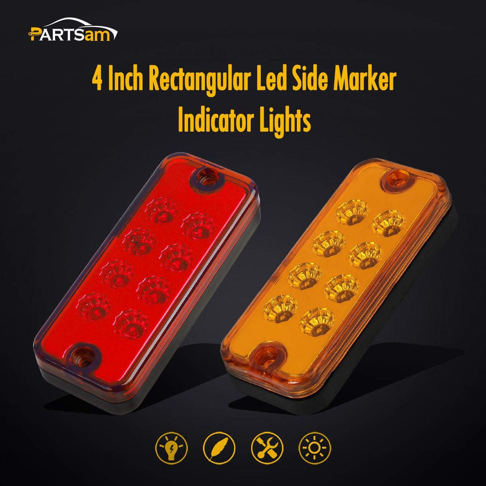 Partsam 4-inch red side marker lights boost trailer signaling in low light