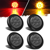 Partsam four-pack amber 2-inch round LED lights for improved nighttime visibility