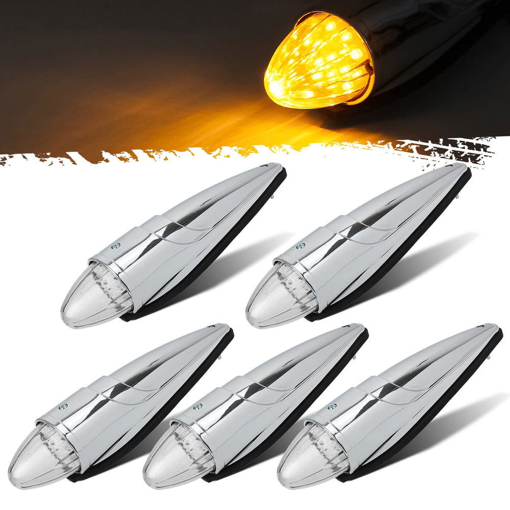Partsam 5pc amber-yellow 17 LED cab light kit provides bright visibility on trucks.