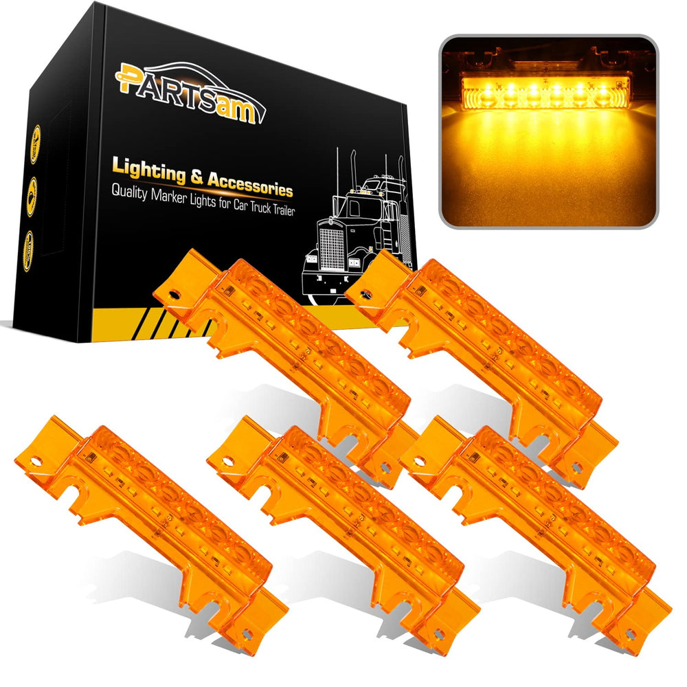Partsam cab light amber front view improves night visibility on trucks.