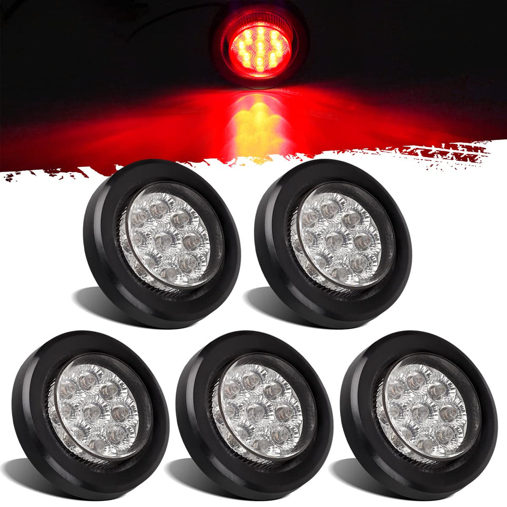 Partsam 5x2 LED marker light with red lens for trailer clearance