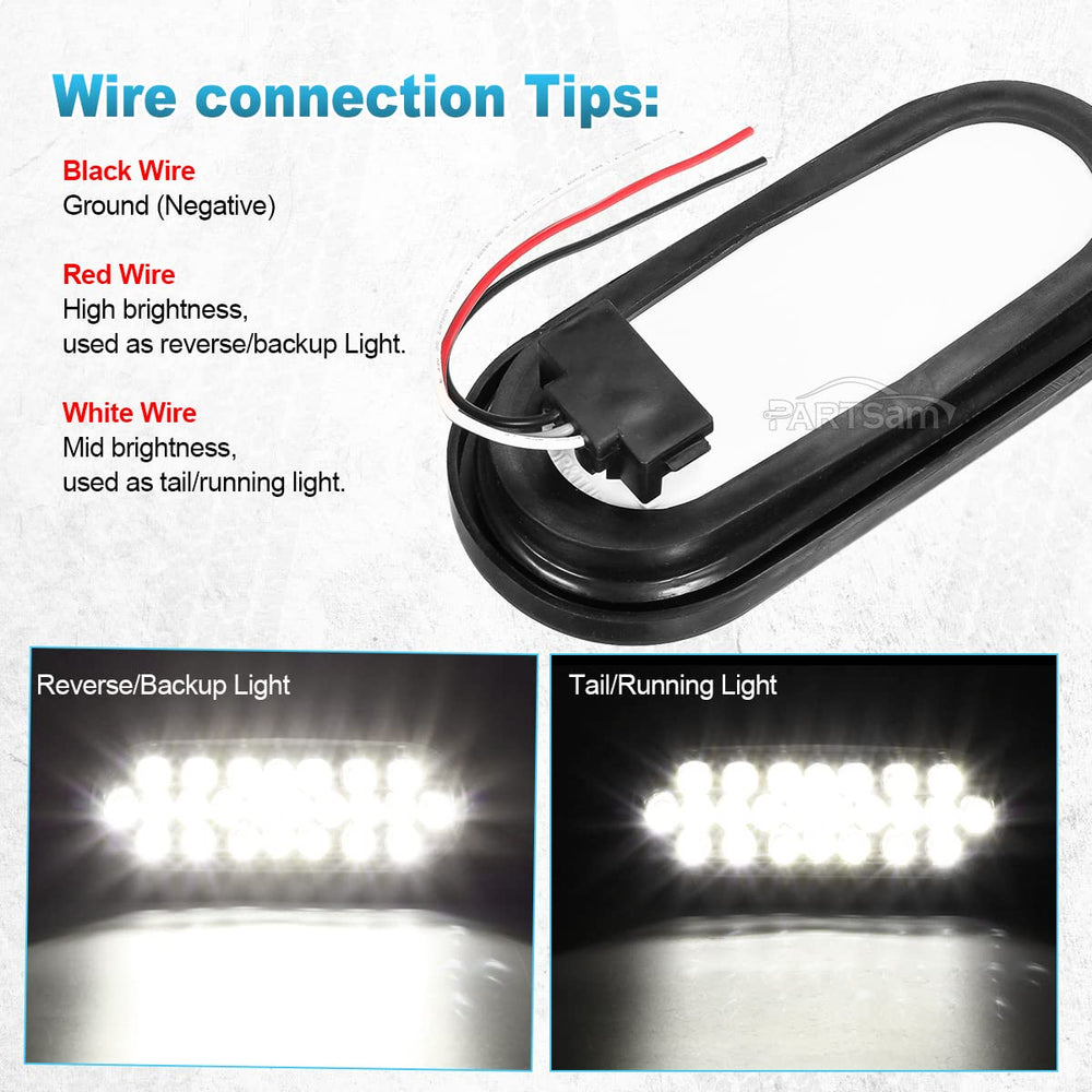 Partsam 6-inch oval LED stop light for reliable rear visibility on work vehicles.
