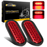 Partsam 6-inch oval red LED tail light with grommet mount for trailers
