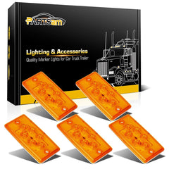 Partsam 6LED amber cab marker light closeup highlighting bright LEDs