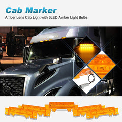 Partsam top-view of 6LED cab light showing pearl reflectors.
