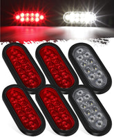 Partsam 6x oval LED tail light, front view, high-visibility braking
