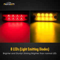 Partsam 8-LED rectangle light delivers bright, stable road presence