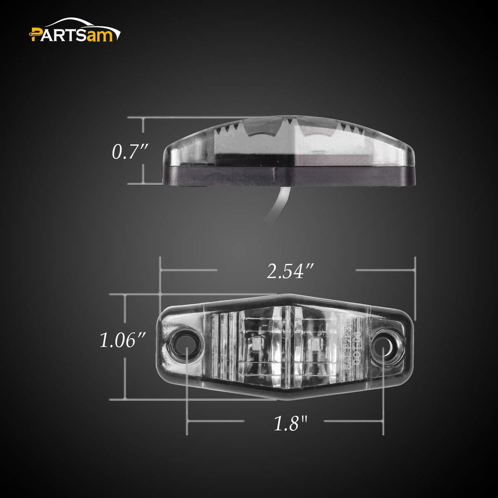 Partsam close-up reveals 64mm x 26mm compact sealed LED module.