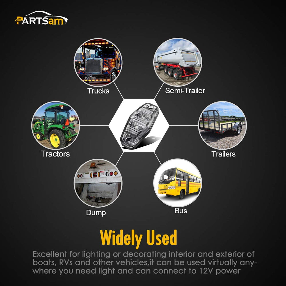 Partsam sealed LED unit provides weatherproof trailer lighting.