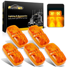 Partsam amber 10-LED marker light with double bullseye for trailer visibility