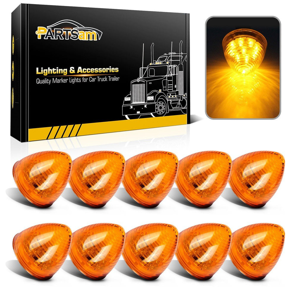 Partsam amber 2in beehive side marker light on trailer for enhanced visibility