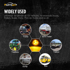 Partsam amber 2in marker light kit includes grommet and pigtails