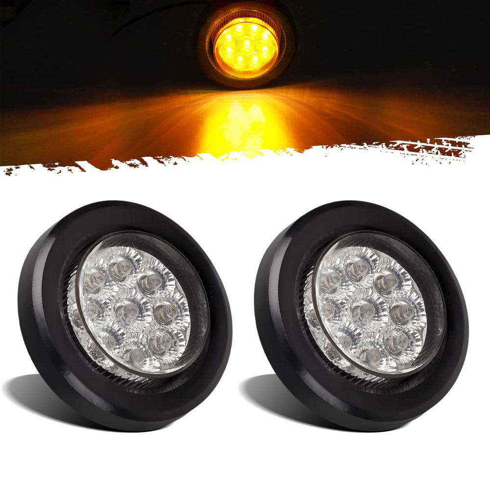 Partsam amber 9-LED marker light, flush mount for trailers.