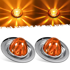 Partsam amber glass watermelon light side marker enhances truck visibility.