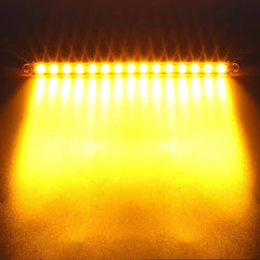 Partsam 12-inch amber light bar side view showing slim profile for tight spaces