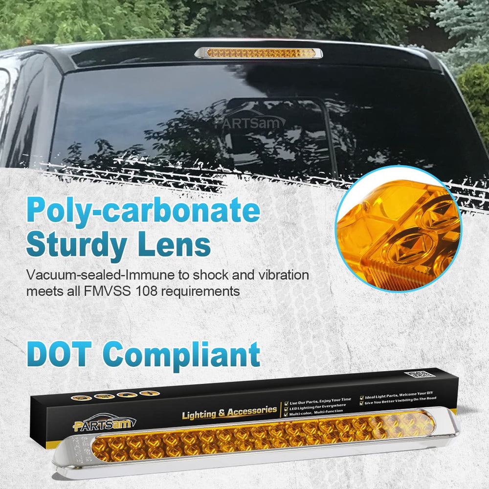 Partsam amber LED light bar with 3-wire turn signal for dual lighting