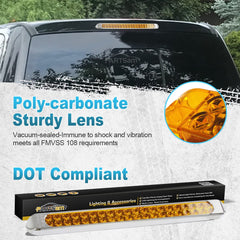 Partsam amber LED light bar with 3-wire turn signal for dual lighting