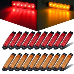 Partsam amber 3-8 inch LED marker light enhances trailer side visibility.