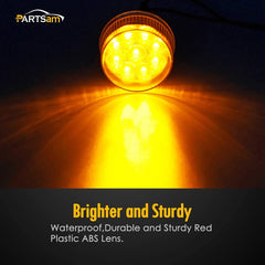 Partsam 2-inch amber LED marker light with grommet and pigtail.