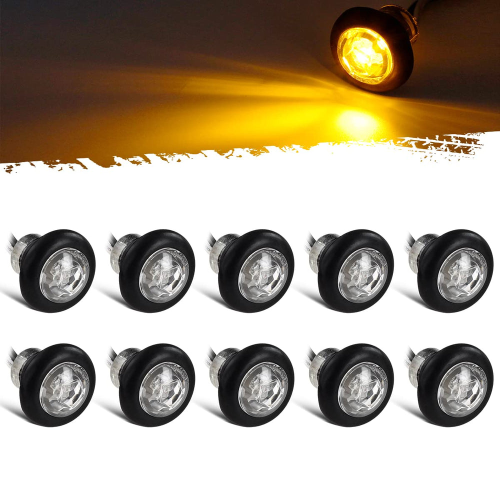 Partsam amber LED side marker 1 with clear lens boosts trailer visibility at night.