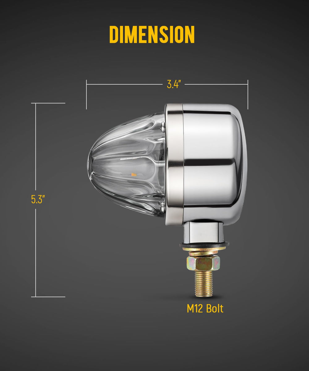 Partsam amber LED turn signal provides strong visibility and clear signaling
