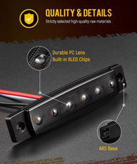 Partsam amber marker strobe light supports warning and identification.
