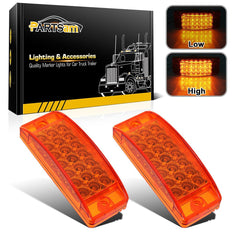 Partsam amber 6x2 inch rectangle marker light for trailers with 3-wire turn signal capability.