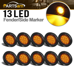 Partsam amber round 2.5 inch LED marker light for trailers improves visibility.