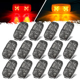 Partsam amber smoke lens double-bullseye light for night trailer visibility and signaling