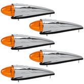 Partsam amber torpedo cab marker light assembly improves truck visibility on the road.