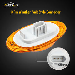 Partsam Cascadia amber LED side marker light rear view supports warning visibility