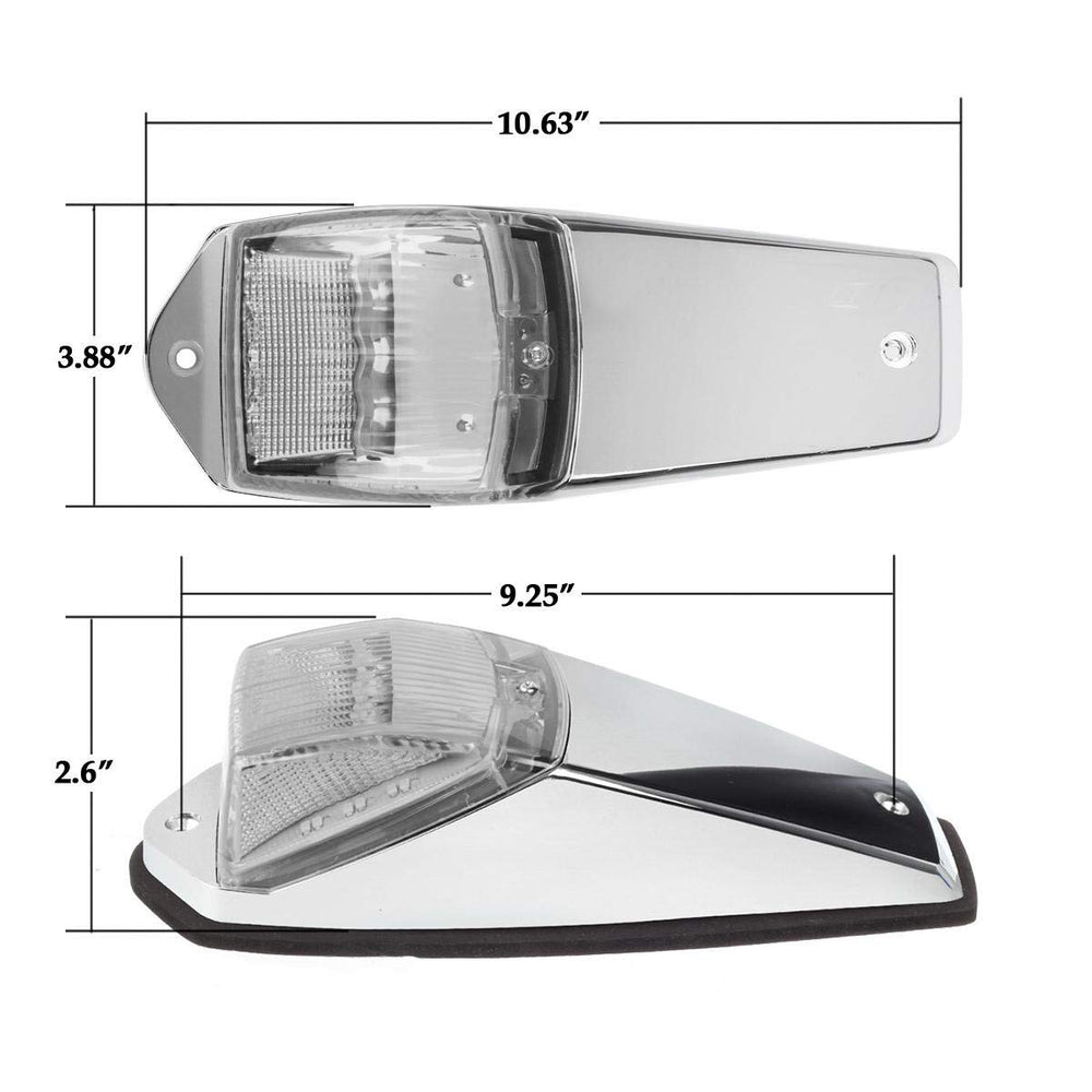 Partsam chrome-base amber cab marker adds durability and high visibility for Peterbilt.