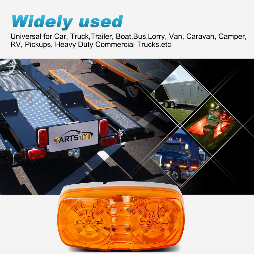 Partsam compact 100x49x26 mm marker light fits cab, trailer, RV panels