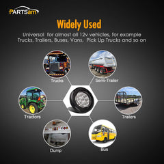 Partsam compact 2in round light ideal for bumpers, panels, and cab areas.