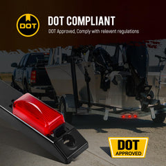 Partsam DOT approved 17-inch red LED light bar side view highlighting side marker signaling.