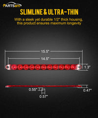Partsam DOT-compliant red trailer light bar suitable for trailers and trucks.