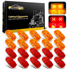 Partsam double bullseye amber marker light for trailer side visibility.