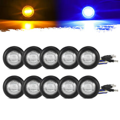 Partsam dual-color marker light amber to blue for trailer side marker use