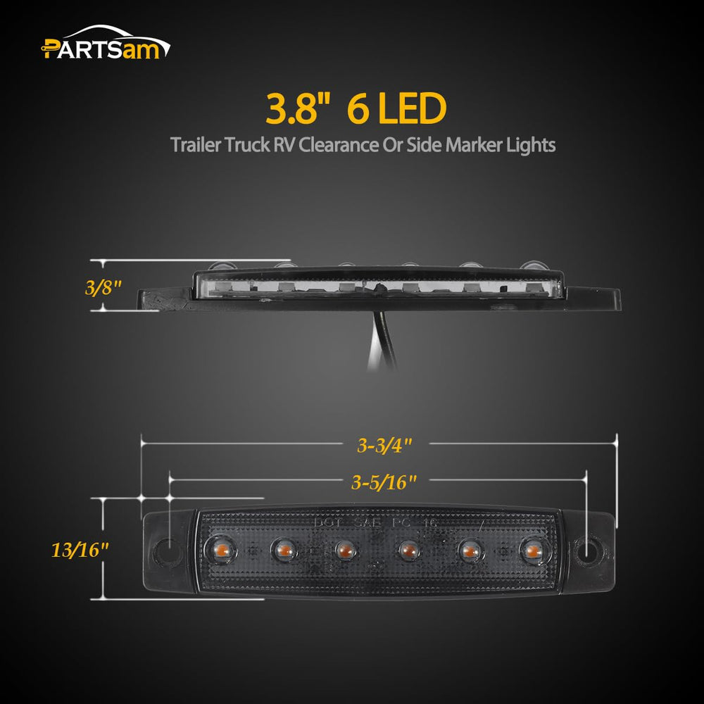Partsam dual-wire smoke-lens marker offers simple, versatile vehicle wiring.