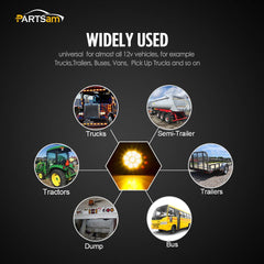 Partsam durable round LED marker-light package designed for reliable trailer lighting.