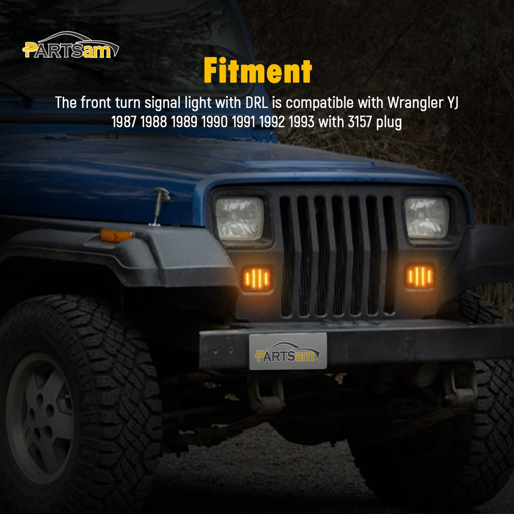 Partsam front turn signal light DRL white 24 LEDs for daytime awareness
