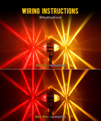 Partsam Glass Watermelon Light amber-red rear view enhances signaling from behind