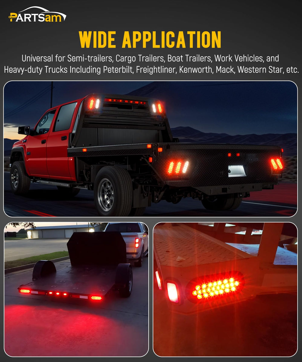 Partsam high-brightness red light improves stop and turn signaling on busy roads.