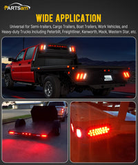 Partsam high-brightness red light improves stop and turn signaling on busy roads.