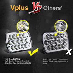 Partsam H6054 LED headlights aluminum-shell heatsink for durable heat dissipation