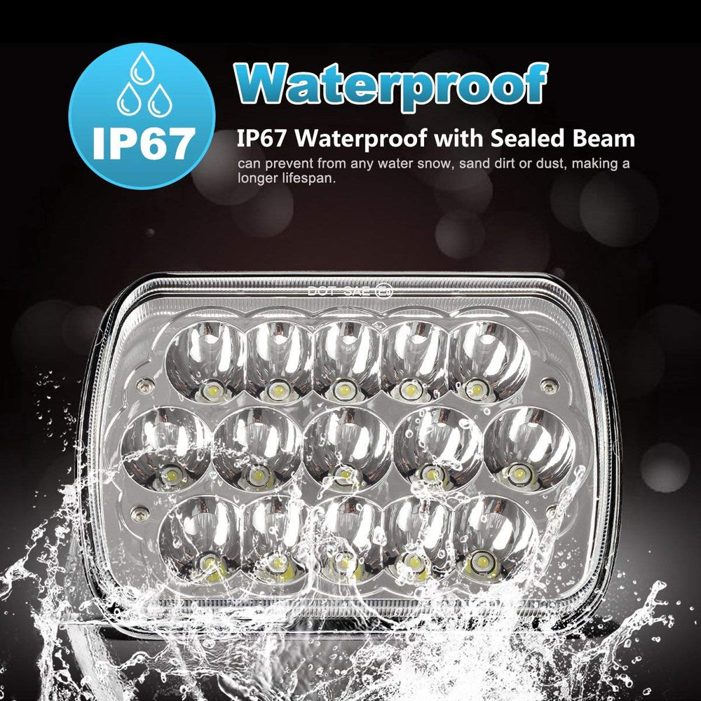 Partsam H6054 LED headlights low-beam view for clear road lighting