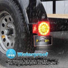 Partsam halo glow square tail light right side enhances signaling from the curb.